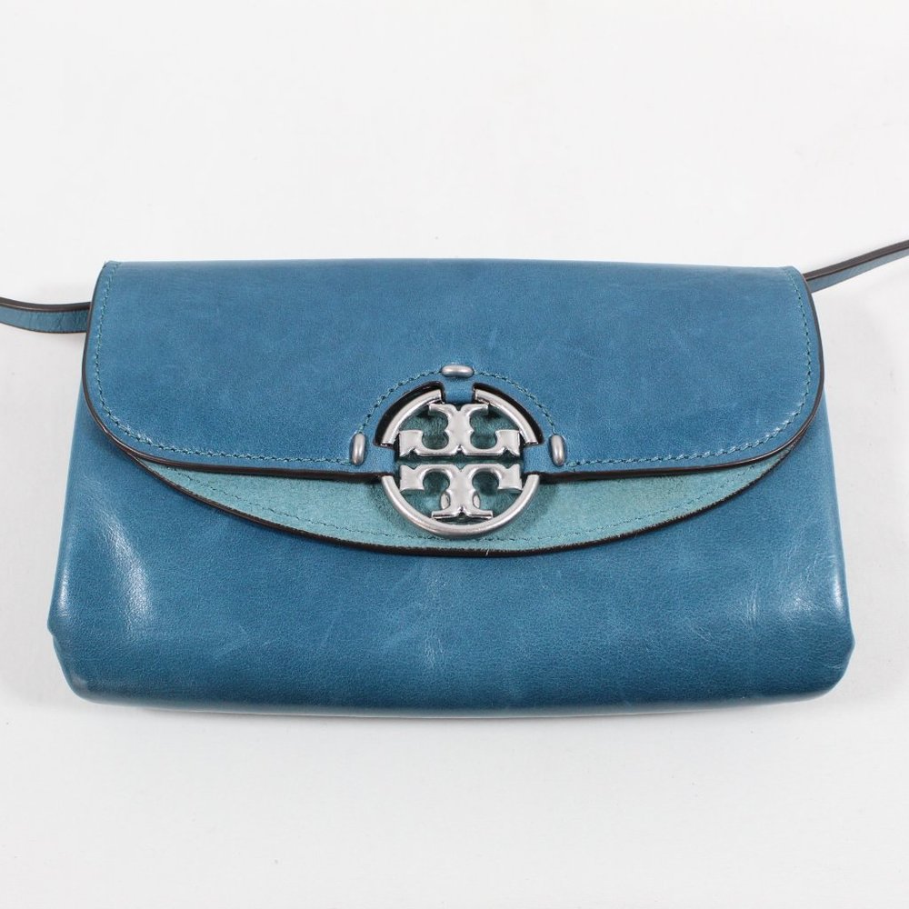 Tory Burch Miller Glazed Crossbody Wallet - Brisk Blue - Picture 5 of 10
